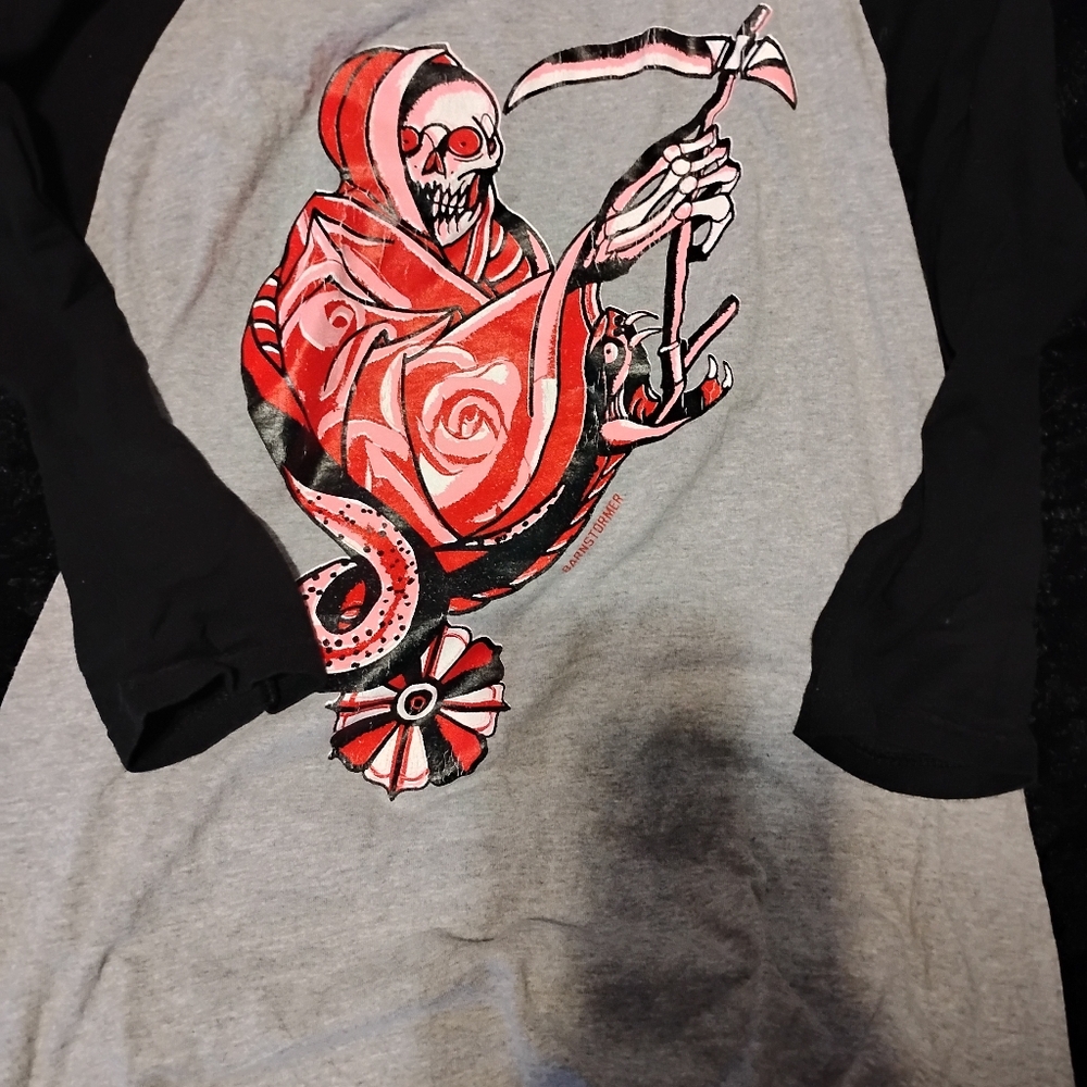 Graphic Black and Gray Long Sleeve Shirt